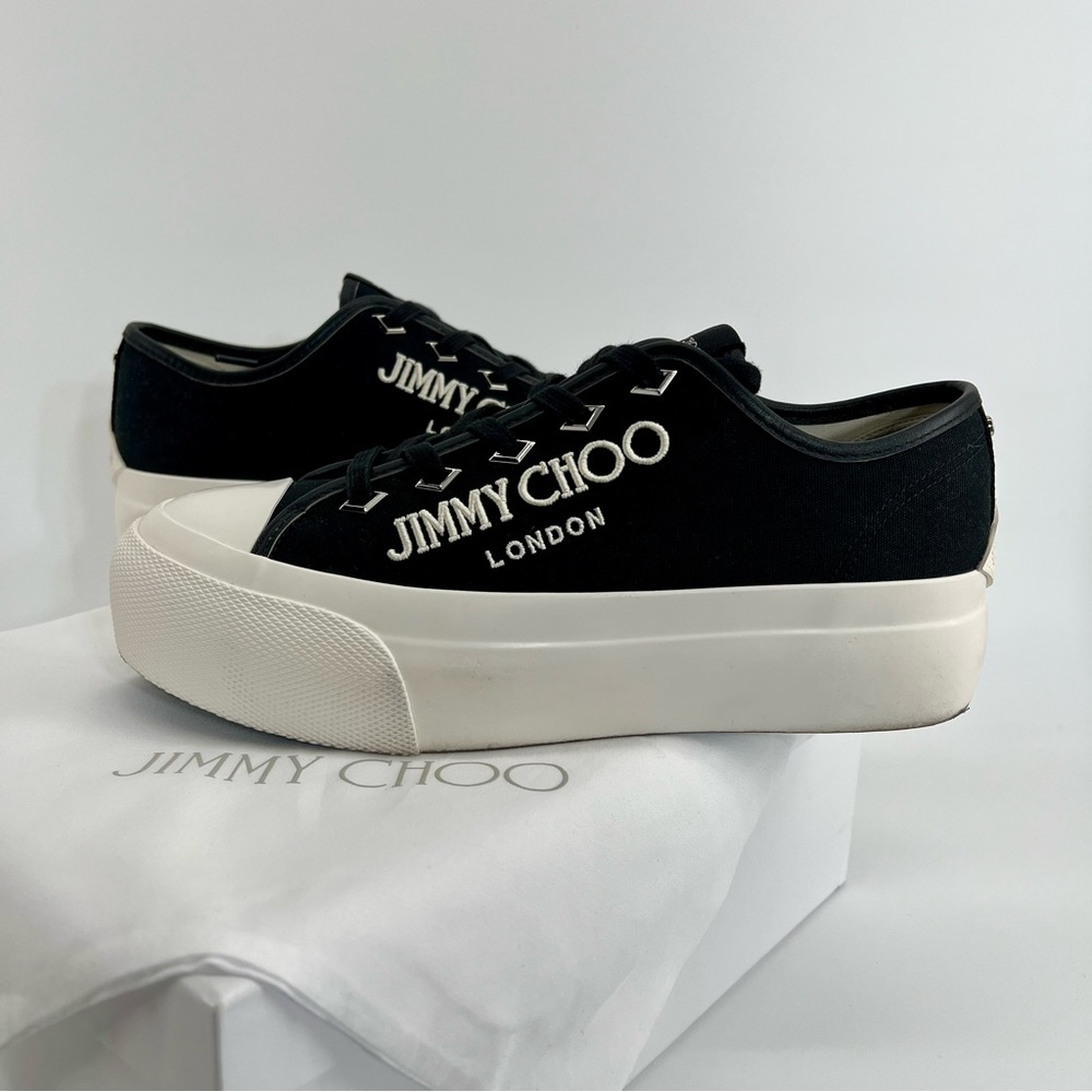 Jimmy Choo Palma Black and White Women's Platform Sneakers 9.5 US 40.5 EU